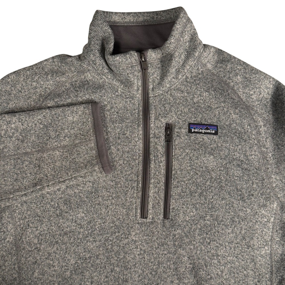 Patagonia Better Sweater 1/4 Zip Pullover Gray Fleece‎ Mens Small 25523 STH